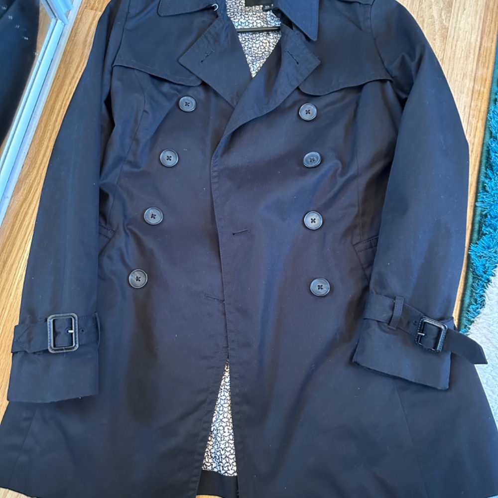 Banana republic xs black trenchcoat - Picture 4 of 8